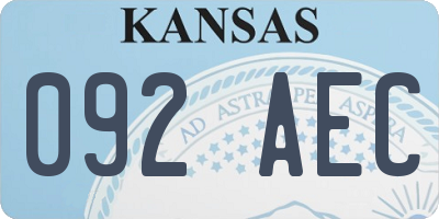 KS license plate 092AEC