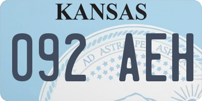 KS license plate 092AEH