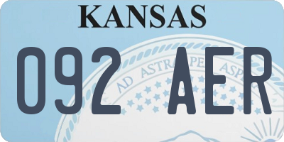 KS license plate 092AER