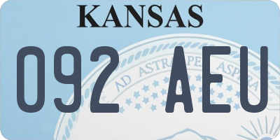 KS license plate 092AEU