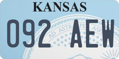 KS license plate 092AEW