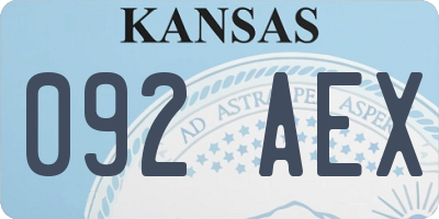 KS license plate 092AEX