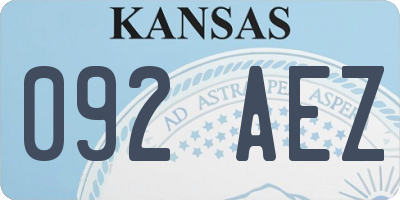 KS license plate 092AEZ