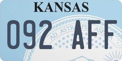 KS license plate 092AFF