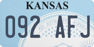 KS license plate 092AFJ