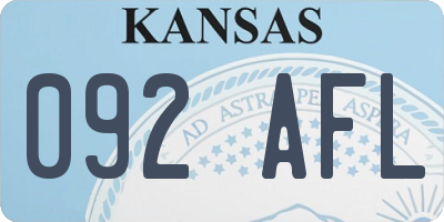 KS license plate 092AFL