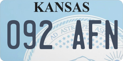 KS license plate 092AFN