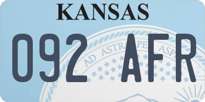 KS license plate 092AFR