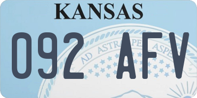 KS license plate 092AFV