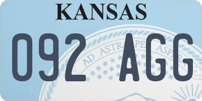 KS license plate 092AGG
