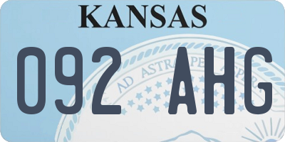 KS license plate 092AHG