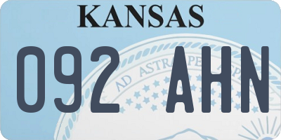 KS license plate 092AHN