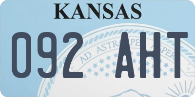 KS license plate 092AHT