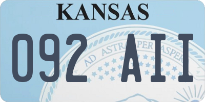 KS license plate 092AII