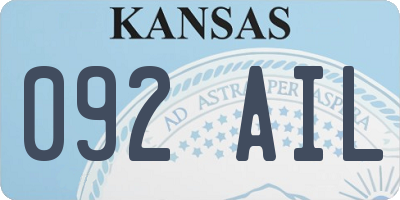 KS license plate 092AIL