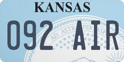 KS license plate 092AIR