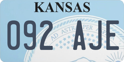 KS license plate 092AJE
