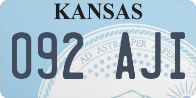 KS license plate 092AJI