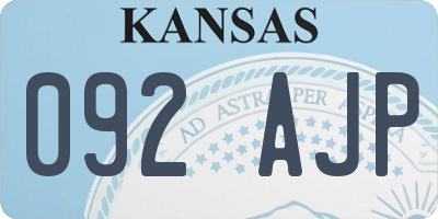 KS license plate 092AJP