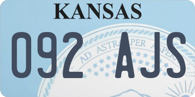 KS license plate 092AJS