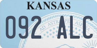 KS license plate 092ALC