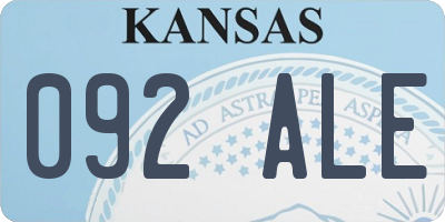 KS license plate 092ALE