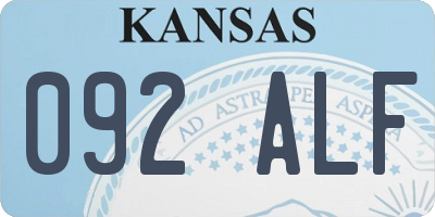 KS license plate 092ALF