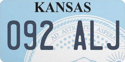 KS license plate 092ALJ