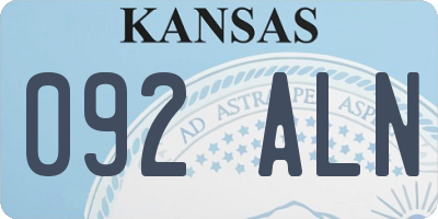 KS license plate 092ALN