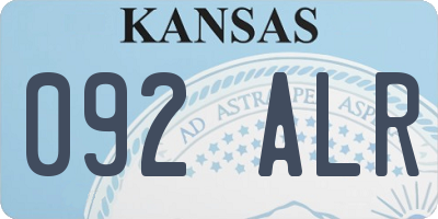 KS license plate 092ALR