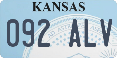 KS license plate 092ALV