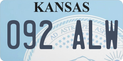 KS license plate 092ALW