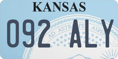 KS license plate 092ALY