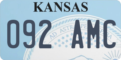 KS license plate 092AMC