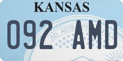 KS license plate 092AMD