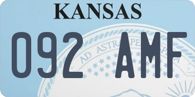 KS license plate 092AMF