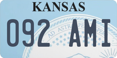 KS license plate 092AMI