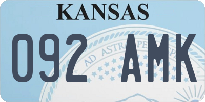 KS license plate 092AMK