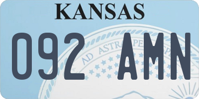 KS license plate 092AMN
