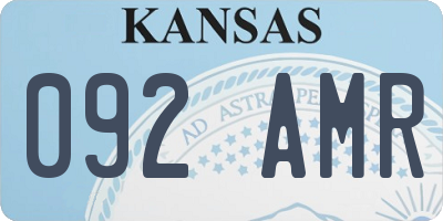 KS license plate 092AMR