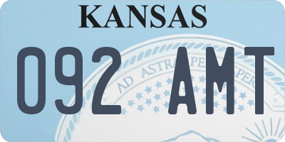 KS license plate 092AMT