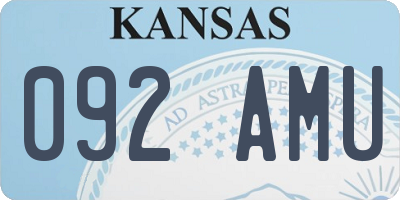 KS license plate 092AMU