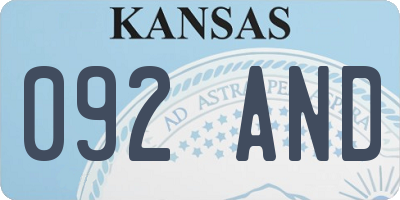 KS license plate 092AND