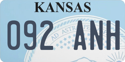 KS license plate 092ANH