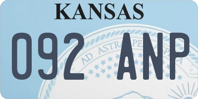 KS license plate 092ANP