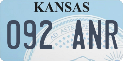 KS license plate 092ANR
