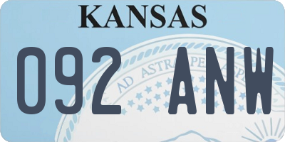 KS license plate 092ANW