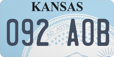 KS license plate 092AOB