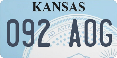 KS license plate 092AOG