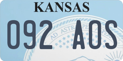 KS license plate 092AOS